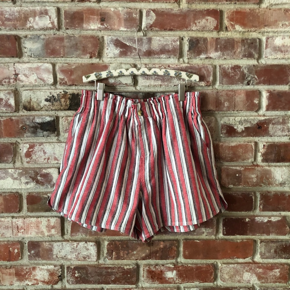 High waisted striped shorts Sz Large